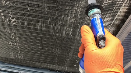Condenser fin cleaning
